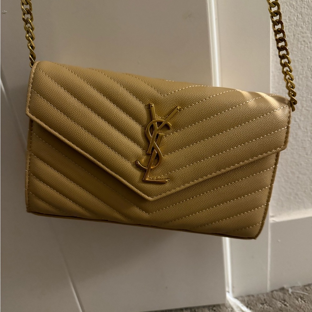 Gold Quilted Crossbody Bag